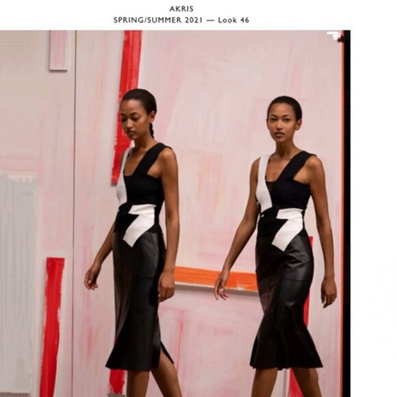 AKRIS Size 8 Layered Contrast Panel Asymmetric Tank Blouse Top - Picture 1 of 15